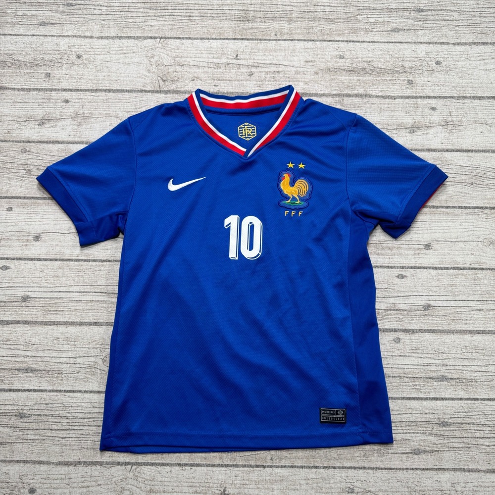 Nike France Soccer Jersey Youth M Blue 2024 Home Mbappe 10 FFF Football Kids